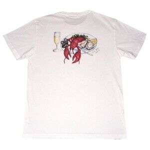 Scotch & Soda Amsterdam T-Shirt Men’s X-Large White Graphic Rare Lobster Oysters